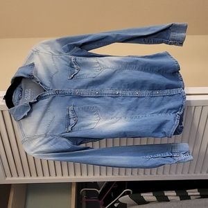 Zara denim shirt size medium . Pearl snap